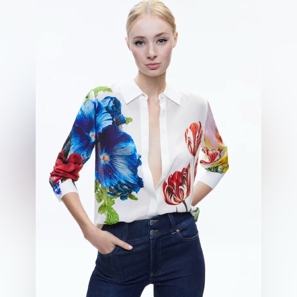 Alice + Olivia Willa Placket Top- Le Parisienne